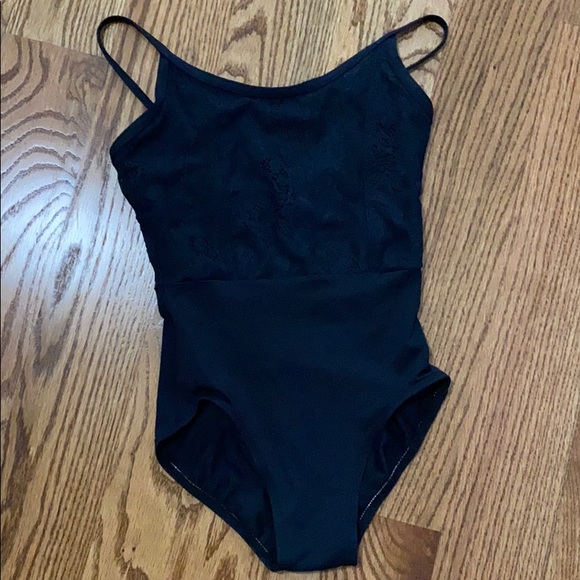 Ainslie Wear Black w/lace Ballet Leotard-sz Petite - Picture 1 of 10